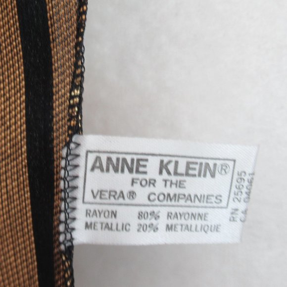 Anne Klein Metallic Rayon Rectangular Scarf 10" x 60" Gold Black Color NWOT - Picture 10 of 11